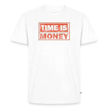 Le temps est de l’argent audacieux - T-shirt Premium bio Homme - blanc - Devant - Nico (187cm)