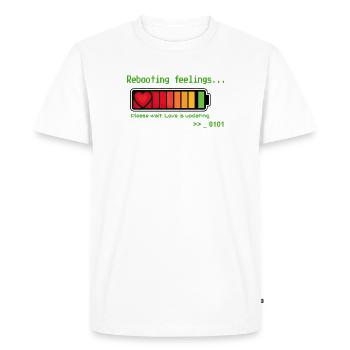 Rebooting feelings love updating geek t-shirt. - Men's Premium Organic T-Shirt - white - Front - Nico (187cm)