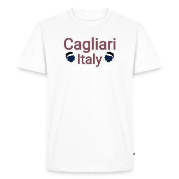 Cagliari, Italie, amour - T-shirt Premium bio Homme - blanc - Devant - Nico (187cm)