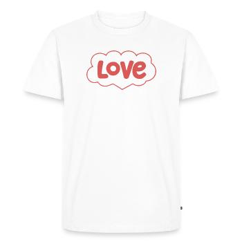 Amour en Nuage Rosé - T-shirt Premium bio Homme - blanc - Devant - Nico (187cm)