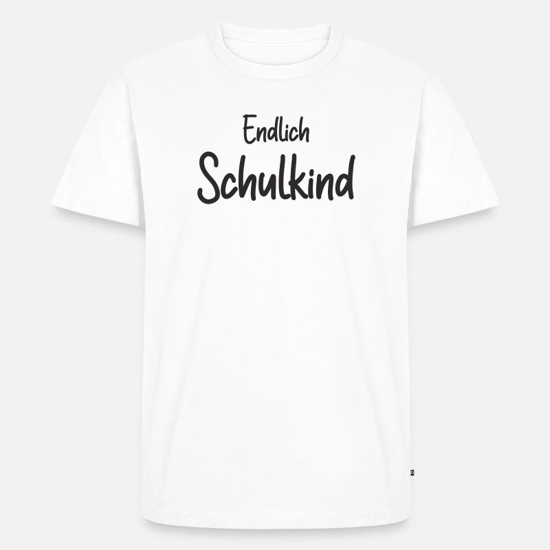Endlich Schulkind - Einschulung Erstklässler - Männer Premium Bio T-Shirt - Weiß