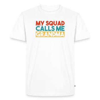 Mon escouade m’appelle maman, Slogan de la famille grand-mère - T-shirt Premium bio Homme - blanc - Devant - Nico (187cm)