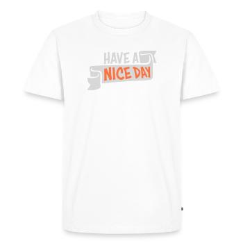 Bonne journée : Expression sarcastique drôle mignonne - T-shirt Premium bio Homme - blanc - Devant - Nico (187cm)