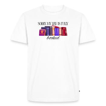 My weekend is fully booked - Men's Premium Organic T-Shirt - white - Front - Nico (187cm)