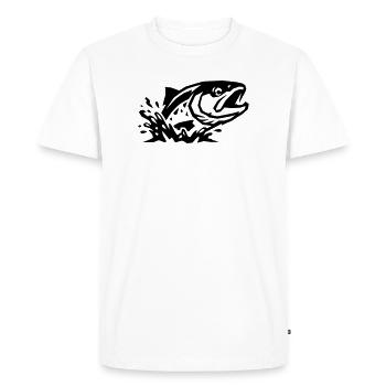 Poisson sauteur Pêche Pêche Poisson prédateur - T-shirt Premium bio Homme - blanc - Devant - Nico (187cm)