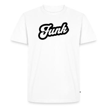 Funk Retro Script - T-shirt Premium bio Homme - blanc - Devant - Nico (187cm)