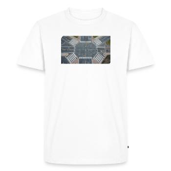 Vue aérienne de la géométrie d’intersection - T-shirt Premium bio Homme - blanc - Devant - Nico (187cm)