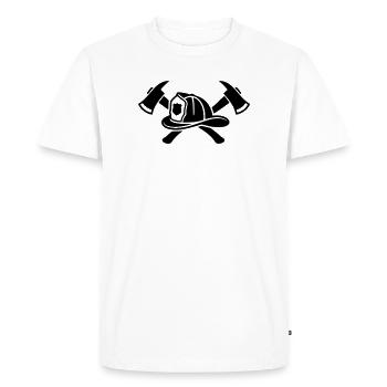 Firefighter Helmet Aexte Logo - Men's Premium Organic T-Shirt - white - Front - Nico (187cm)