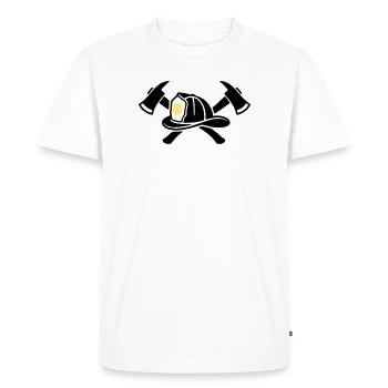 Casque de pompier Aexte Graphic - T-shirt Premium bio Homme - blanc - Devant - Nico (187cm)