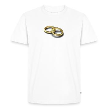 anneaux de mariage - T-shirt Premium bio Homme - blanc - Devant - Nico (187cm)