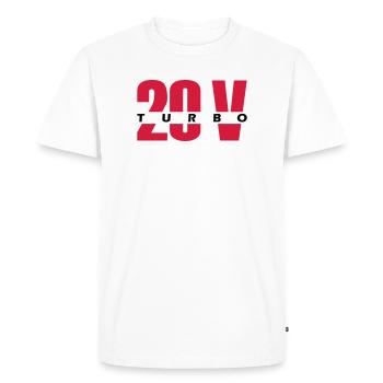 20V turbo - T-shirt Premium bio Homme - blanc - Devant - Nico (187cm)