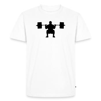 Figure d’ombre d’haltérophile - T-shirt Premium bio Homme - blanc - Devant - Nico (187cm)