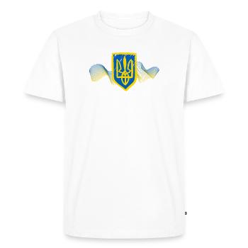 Ukrainian Trident Emblem Design - Men's Premium Organic T-Shirt - white - Front - Nico (187cm)