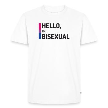 Bonjour, je suis bisexuel - T-shirt Premium bio Homme - blanc - Devant - Nico (187cm)
