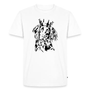 KLEINER MÜNSTERLANDER Krone Chiens Wilsigns - T-shirt Premium bio Homme - blanc - Devant - Nico (187cm)