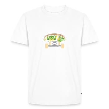 J'peux pas j'suis en skate - T-shirt Premium bio Homme - blanc - Devant - Nico (187cm)