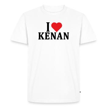 t-shirt J’adore Kenan idée cadeau t-shirt - T-shirt Premium bio Homme - blanc - Devant - Nico (187cm)