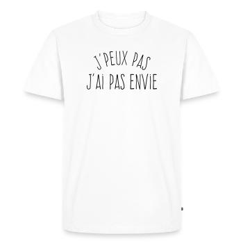 J'peux pas j'ai pas envie - T-shirt Premium bio Homme - blanc - Devant - Nico (187cm)