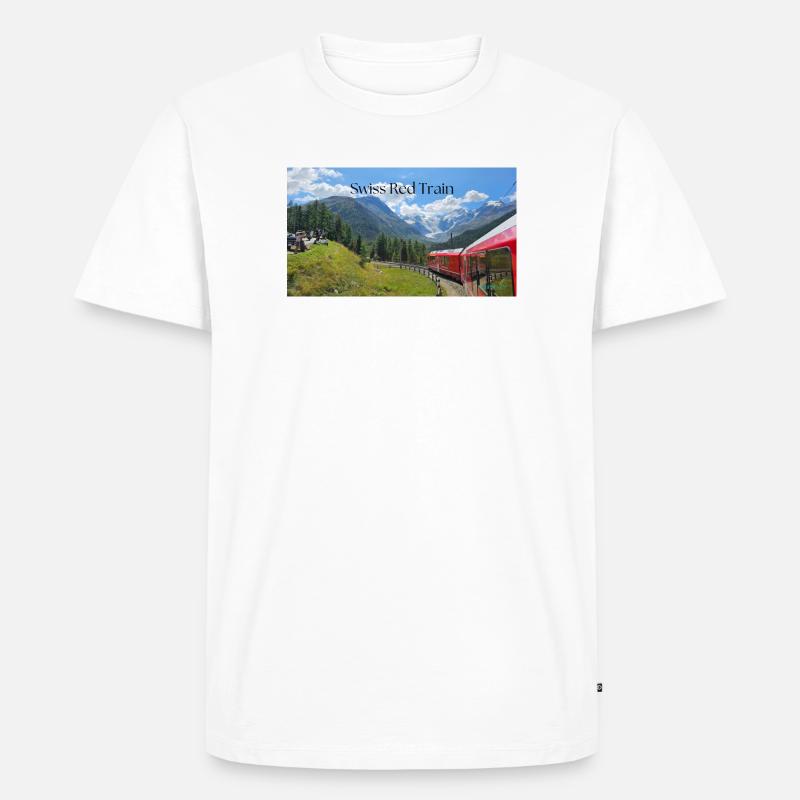 Schweizerischer Roter Zug - Männer Premium Bio T-Shirt - Weiß