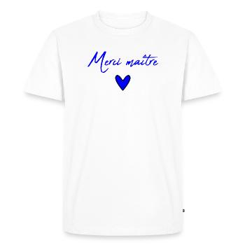 MASTER. MASTER. THANK YOU. THANK YOU, MASTER. MASTER - Men's Premium Organic T-Shirt - white - Front - Nico (187cm)