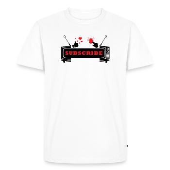 Heart and Bell Subscribe Icon Design - Men's Premium Organic T-Shirt - white - Front - Nico (187cm)