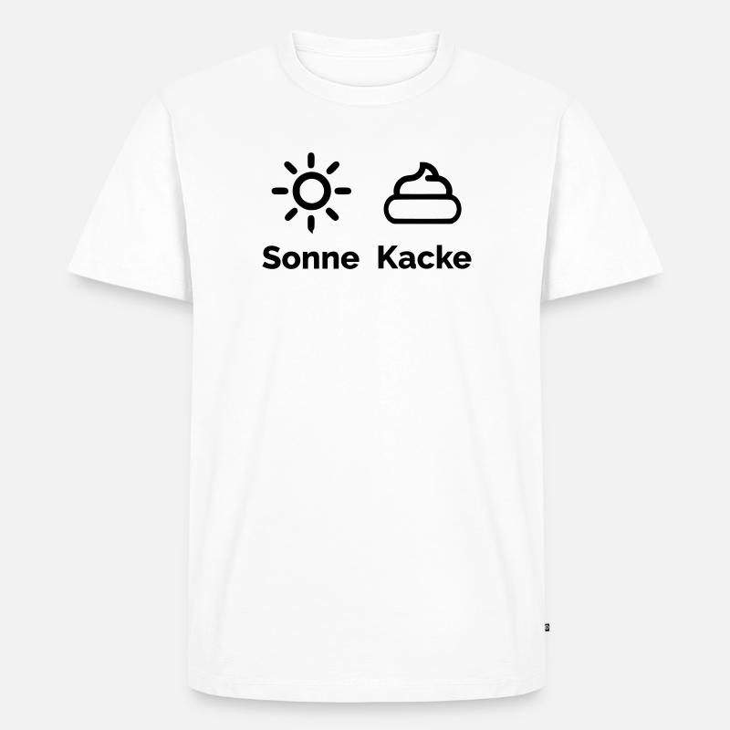 Sonne Kacke - Männer Premium Bio T-Shirt - Weiß