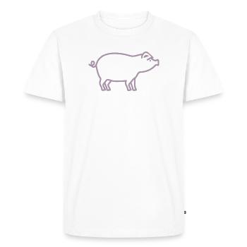 Cute Pig Silhouette Minimalist Farm - Men's Premium Organic T-Shirt - white - Front - Nico (187cm)