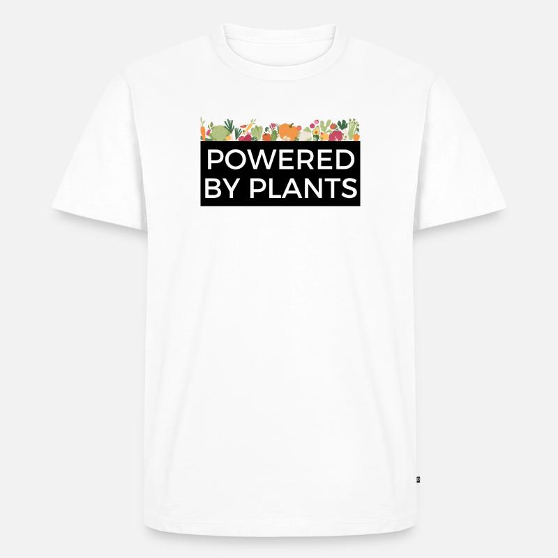 Powered by Plants Tee Design Veggie - Männer Premium Bio T-Shirt - Weiß