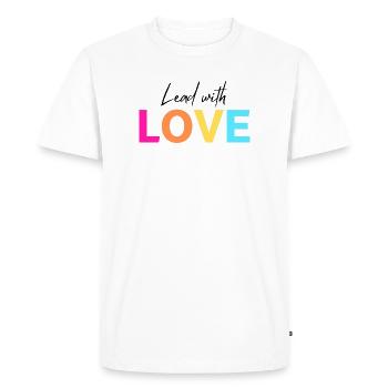 Lead with LOVE - Men's Premium Organic T-Shirt - white - Front - Nico (187cm)
