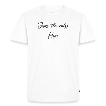 Jésus, le seul espoir - T-shirt Premium bio Homme - blanc - Devant - Nico (187cm)