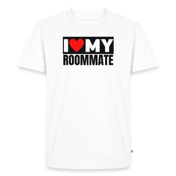 I Love My Roommate Bold Heart Graphic - Men's Premium Organic T-Shirt - white - Front - Nico (187cm)
