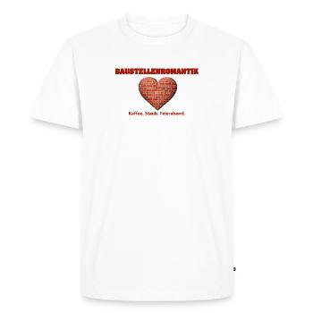 Romance sur le chantier - T-shirt Premium bio Homme - blanc - Devant - Nico (187cm)