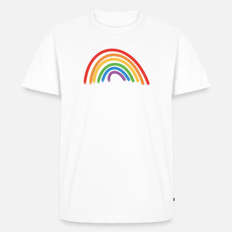 Regenbogen Geschenkidee - Männer Premium Bio T-Shirt - Weiß