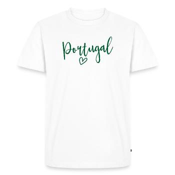 Portugal – Cœur de femmes, Love Portugal - T-shirt Premium bio Homme - blanc - Devant - Nico (187cm)