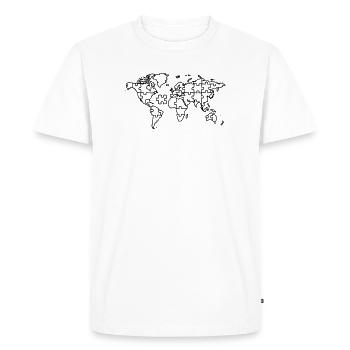 Carte du monde Puzzle Earth Global - T-shirt Premium bio Homme - blanc - Devant - Nico (187cm)
