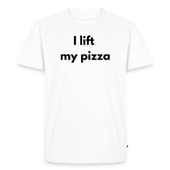 I lift my pizza - T-shirt Premium bio Homme - blanc - Devant - Nico (187cm)