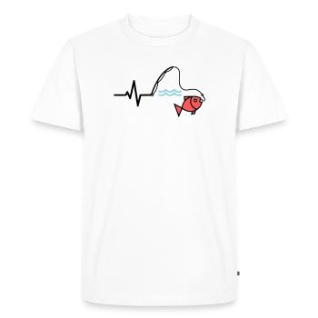 Pulse Fishing Rod Fish Colored - Men's Premium Organic T-Shirt - white - Front - Nico (187cm)