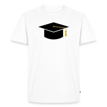 Casquette de remise des diplômes - T-shirt Premium bio Homme - blanc - Devant - Nico (187cm)