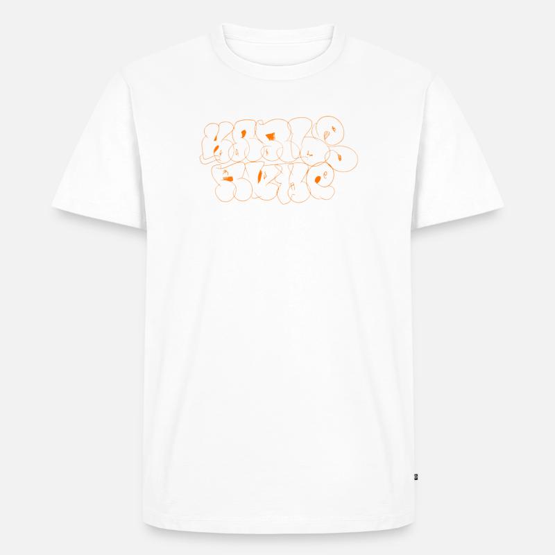 Orangene Graffiti Karlsruhe Souvenir - Männer Premium Bio T-Shirt - Weiß