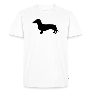 Teckel Silhouette teckel - T-shirt Premium bio Homme - blanc - Devant - Nico (187cm)