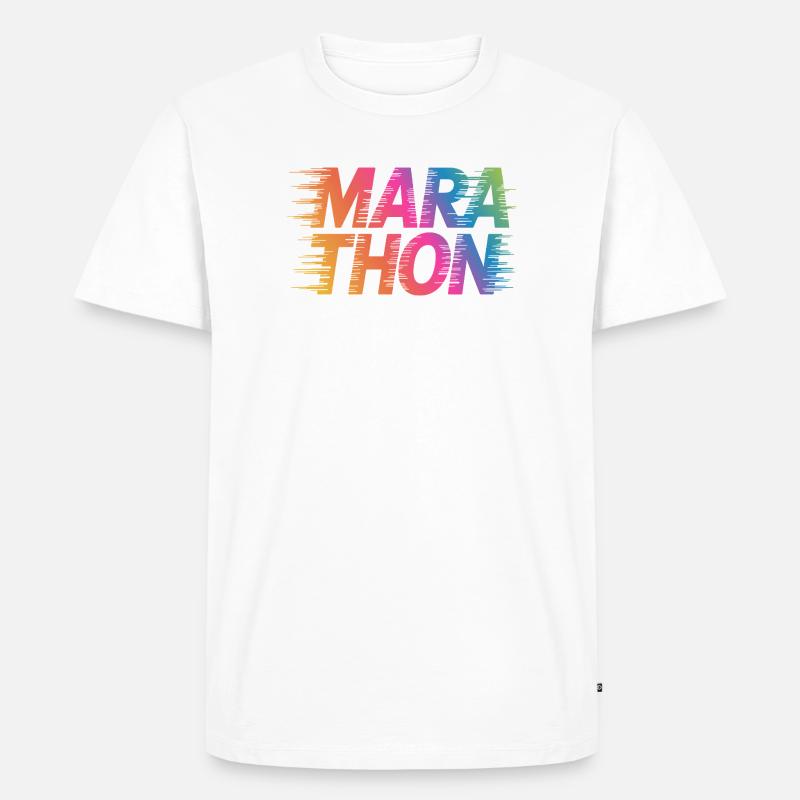 Marathon Gradient Sprintfarben - Männer Premium Bio T-Shirt - Weiß