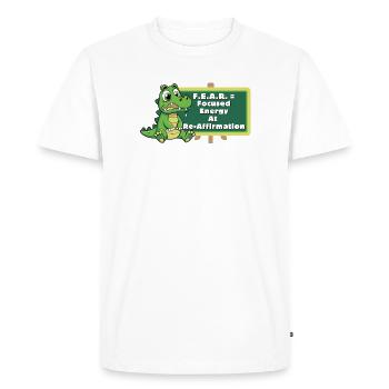 Crock: FEAR = Focused Energy At Re-Affirmation - Men's Premium Organic T-Shirt - white - Front - Nico (187cm)