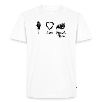 Amour du cor français - T-shirt Premium bio Homme - blanc - Devant - Nico (187cm)