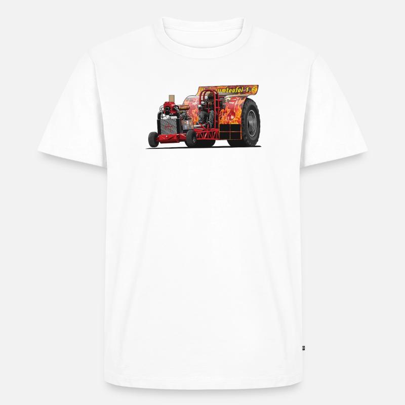 Tractor Pulling // Illustration - Männer Premium Bio T-Shirt - Weiß