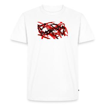 Fragment du Chaos Rouge - T-shirt Premium bio Homme - blanc - Devant - Nico (187cm)