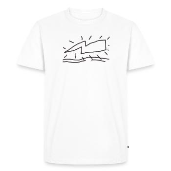Ligne de lames abstraite - T-shirt Premium bio Homme - blanc - Devant - Nico (187cm)