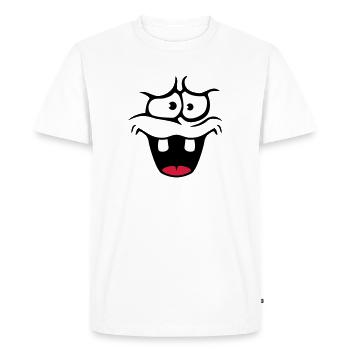 Insecure Anxious Comic Cartoon Face - Men's Premium Organic T-Shirt - white - Front - Nico (187cm)