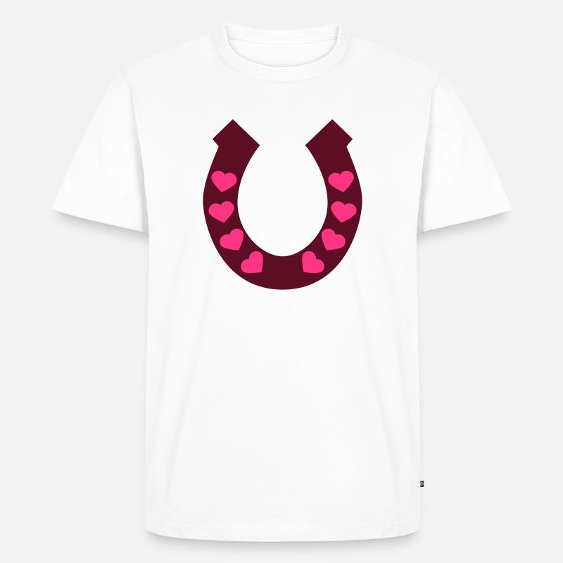 hufeisen_2c - Männer Premium Bio T-Shirt - Weiß