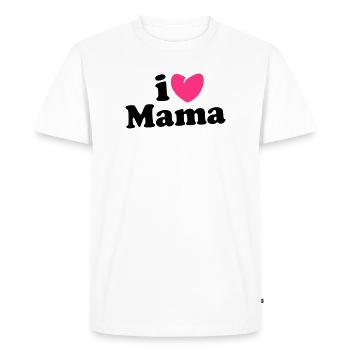 i love mama - i maman de coeur - je t'aime maman - T-shirt Premium bio Homme - blanc - Devant - Nico (187cm)