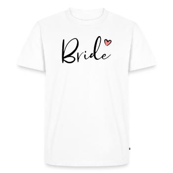 Cadeau de partie de poule coeur de mariée - T-shirt Premium bio Homme - blanc - Devant - Nico (187cm)